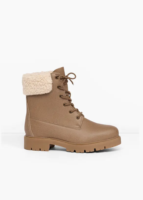 Gefütterte Schnürboots in braun - bonprix