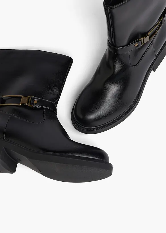 Boots mit Schnalle in schwarz - bonprix