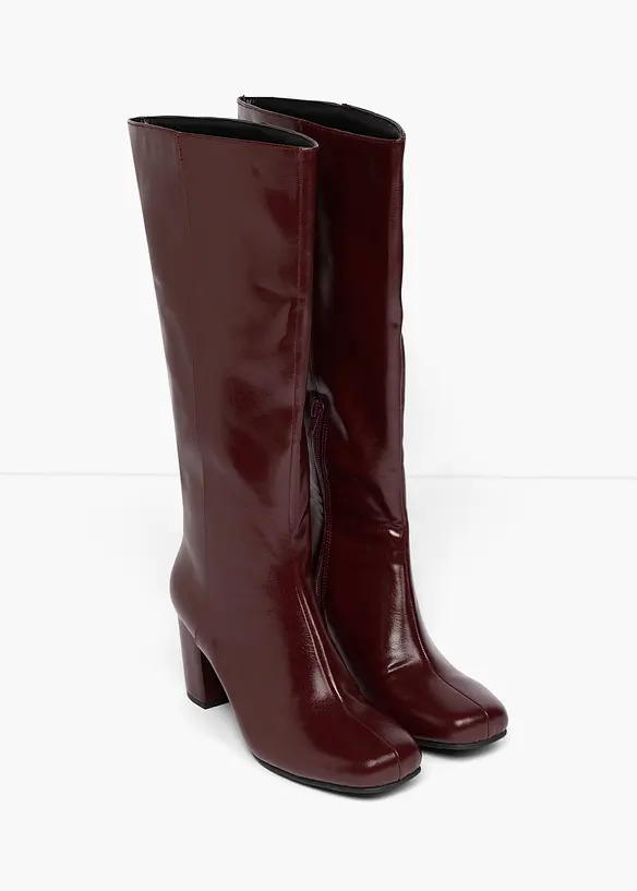 Stiefel mit Blockabsatz in rot - bonprix