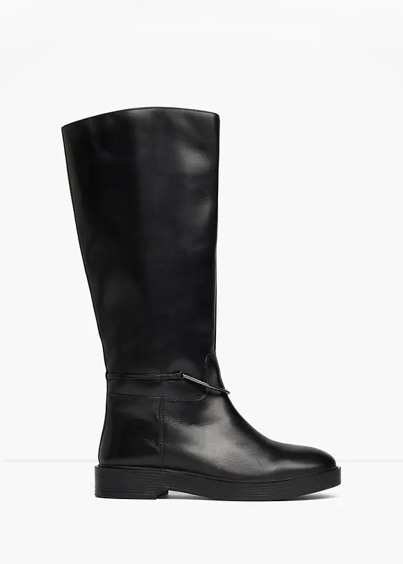 Stiefel aus Leder in schwarz - bonprix