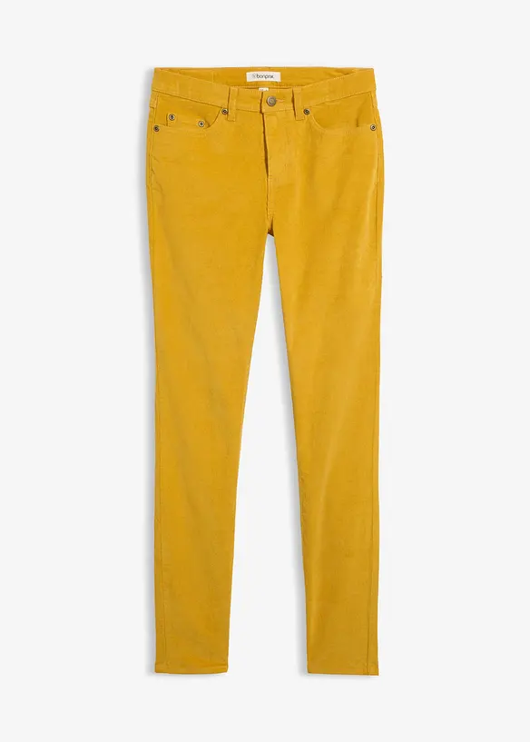 Enge Cordhose aus Baumwoll-Mix in gelb von vorne - bonprix Enge Cordhose aus Baumwoll-Mix in gelb von vorne - bonprix