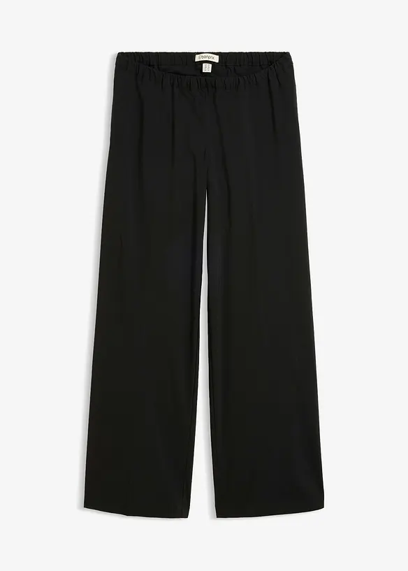 2-in-1 weite Stretch- Umstandshose für die Schwangerschaft und danach in schwarz von vorne - bonprix