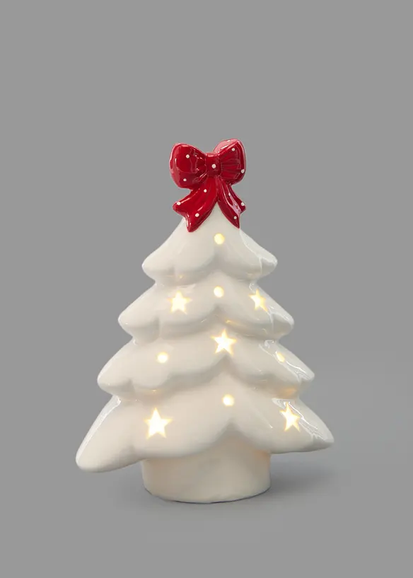 LED-Deko-Objekt Tannenbaum mit Schleife
