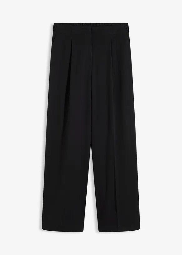 Palazzo-Hose aus fließendem Viskose-Mix in schwarz von vorne - bonprix Palazzo-Hose aus fließendem Viskose-Mix in schwarz von vorne - bonprix