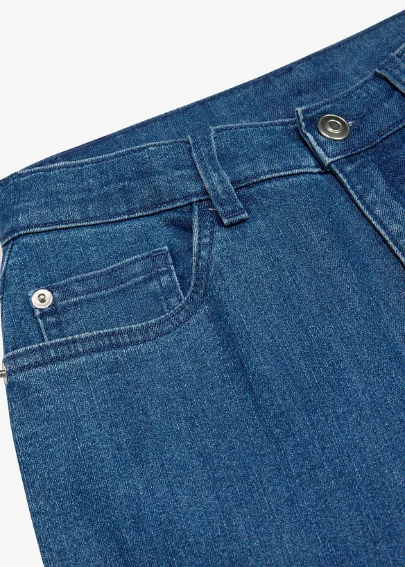 Wide-Leg-Jeans Mid Waist in blau - bonprix