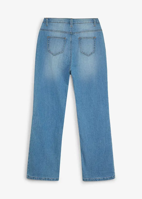 Thermojeans Flared, Mid Waist in blau von hinten - bonprix