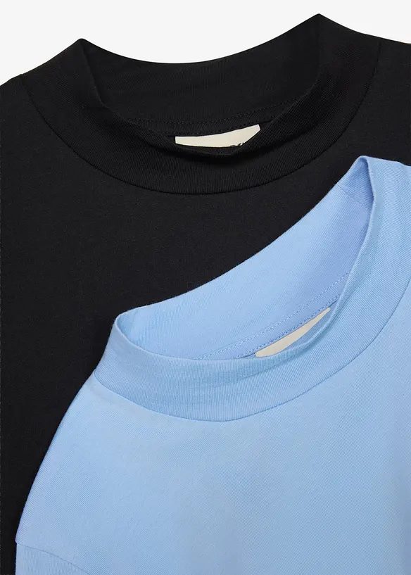 Rollkragenshirt (2er Pack) in schwarz - bonprix