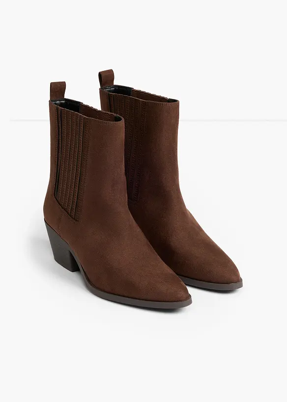 Cowboy-Boots mit Blockabsatz in braun - bonprix