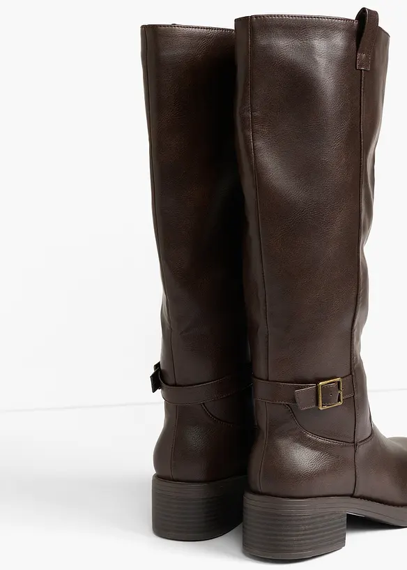 Stiefel mit Blockabsatz in braun - bonprix
