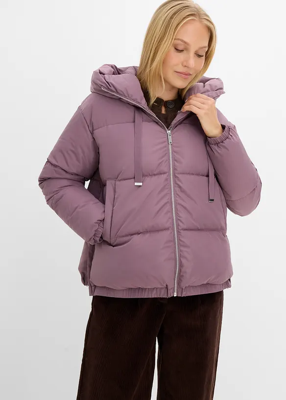 Steppjacke in lila von vorne (im Anschnitt) - bonprix