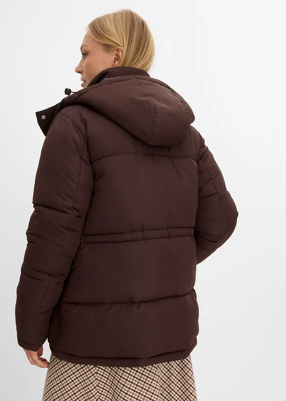 Steppjacke in braun von hinten (im Anschnitt) - bonprix