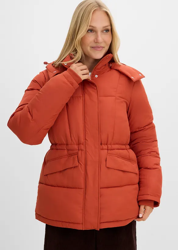 Steppjacke in braun von vorne (im Anschnitt) - bonprix