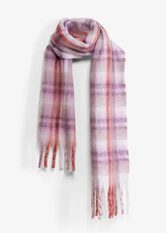 Flauschiger Schal in lila von vorne - bonprix