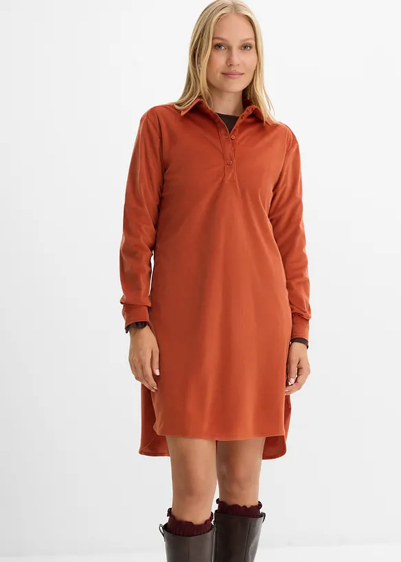 Oversize-Cordkleid in braun von vorne (Totalaufnahme) - bonprix