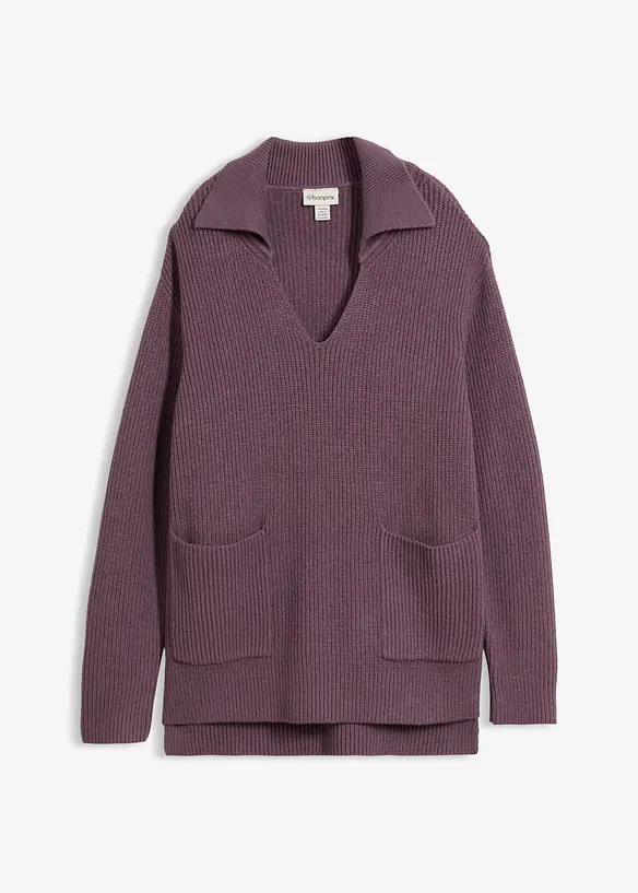 Oversize-Pullover in lila von vorne - bonprix