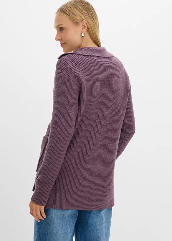 Oversize-Pullover in lila von hinten (im Anschnitt) - bonprix