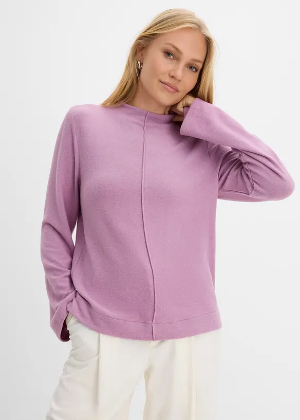 Rollkragenshirt aus Viskose-Mix in lila von vorne (im Anschnitt) - bonprix Rollkragenshirt aus Viskose-Mix in lila von vorne (im Anschnitt) - bonprix