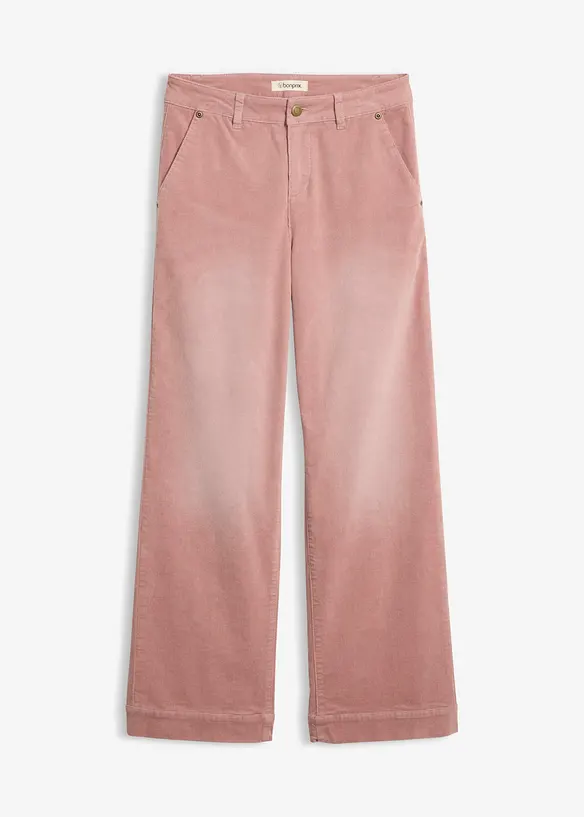 Cordhose aus elastischem Baumwoll-Mix in rosa von vorne - bonprix Cordhose aus elastischem Baumwoll-Mix in rosa von vorne - bonprix