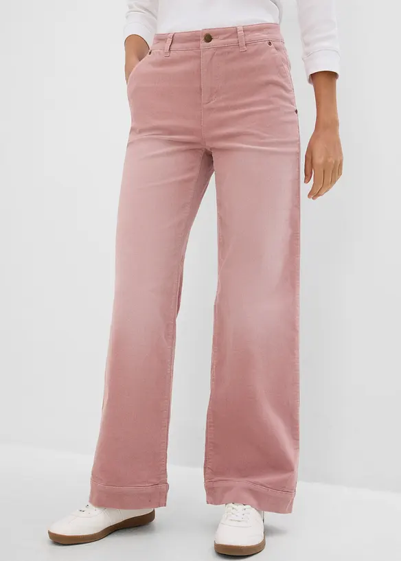 Cordhose aus elastischem Baumwoll-Mix in rosa von vorne - bonprix Cordhose aus elastischem Baumwoll-Mix in rosa von vorne - bonprix