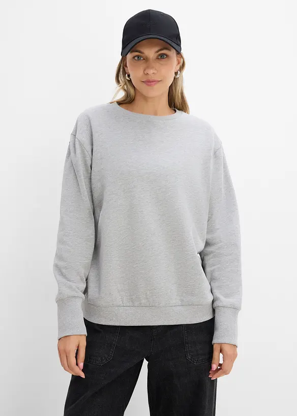Oversize-Sweatshirt aus weichem Baumwoll-Mix in grau von hinten (im Anschnitt) - bonprix Oversize-Sweatshirt aus weichem Baumwoll-Mix in grau von hinten (im Anschnitt) - bonprix