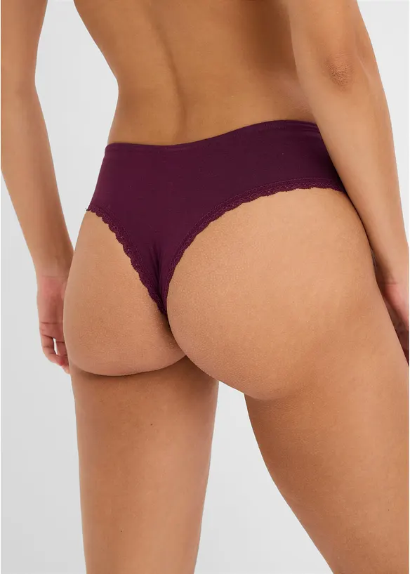 Brazilslip mit Bio-Baumwolle (7er Pack) in schwarz von hinten - bonprix