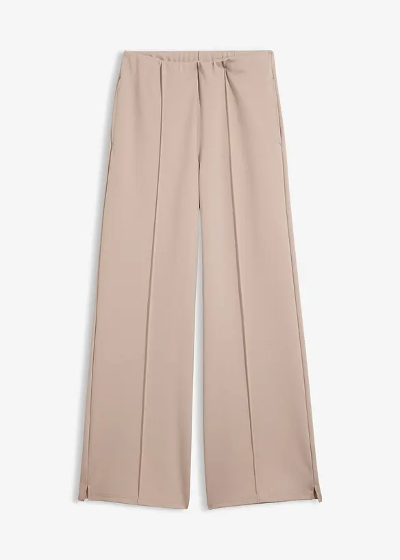 Palazzo-Hose aus bequemen Punto di Roma in grau von vorne - bonprix Palazzo-Hose aus bequemen Punto di Roma in grau von vorne - bonprix