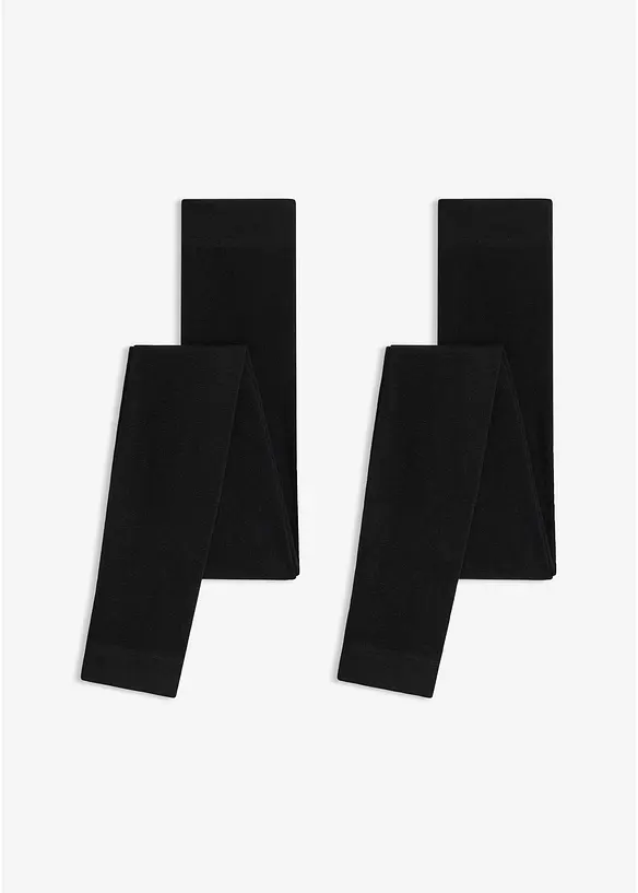 Thermo-Strumpfleggings mit softem Fleece 140 DEN, (2er Pack) in schwarz von vorne - bonprix