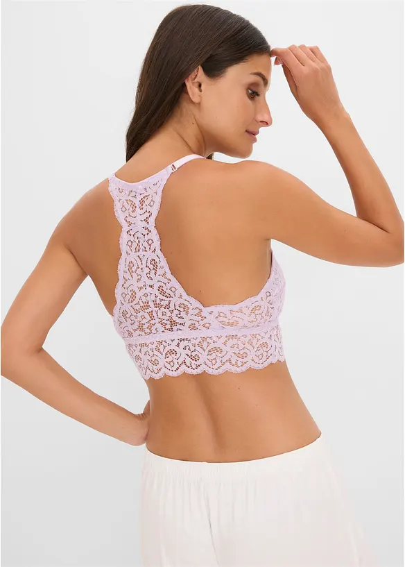 Racerback Bustier in lila von hinten (im Anschnitt) - bonprix