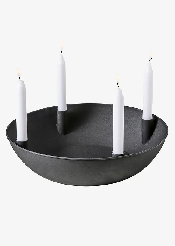 Kerzenständer mit 4 Kerzenhalter in schwarz - bonprix