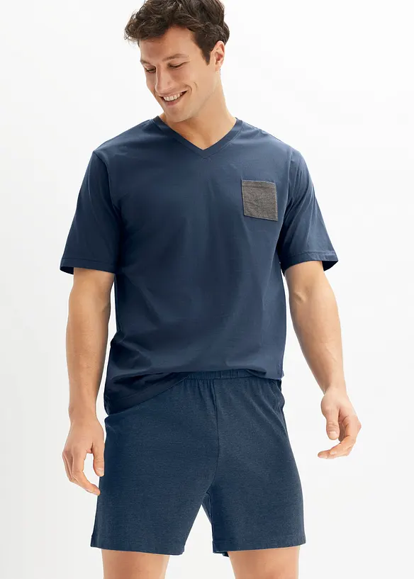 Shorty mit Baumwolle (4-tlg.Set) in grau von vorne (Totalaufnahme) - bonprix