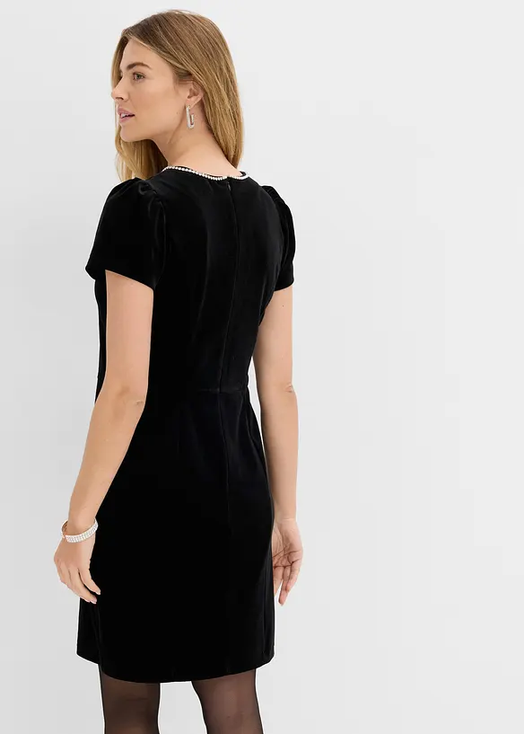 Kleid mit Strassverzierung in schwarz von hinten (Totalaufnahme) - bonprix Kleid mit Strassverzierung in schwarz von hinten (Totalaufnahme) - bonprix