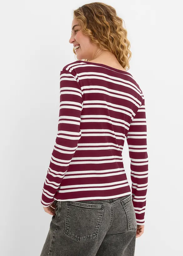 Ripp-Shirt aus Bio-Baumwolle in rot von hinten (im Anschnitt) - bonprix