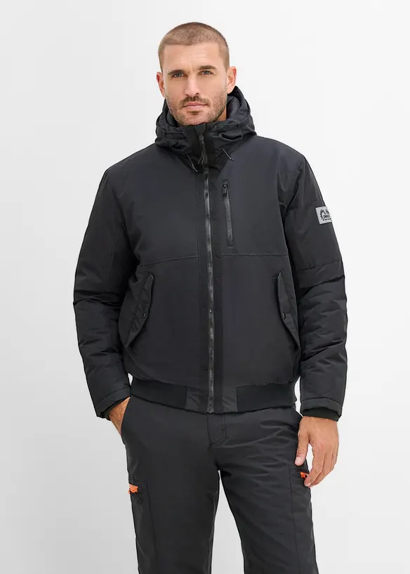 Winterblouson in Regular-Fit in schwarz von vorne (im Anschnitt) - bonprix