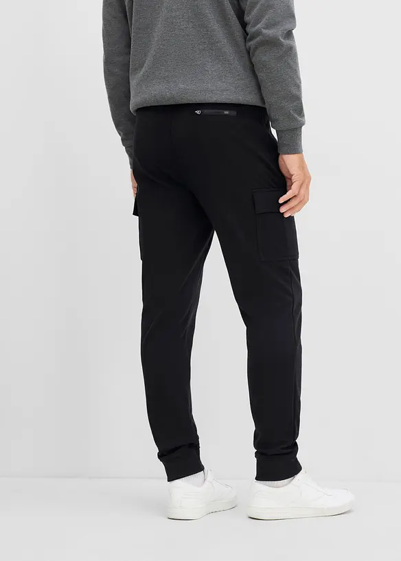 Thermo-Cargo-Jogginghose in Regular-Fit in schwarz von hinten - bonprix