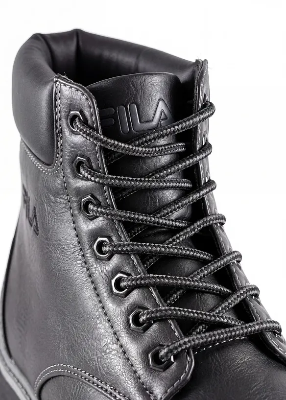 Fila Schnürboots mit Profilsohle in schwarz - FILA