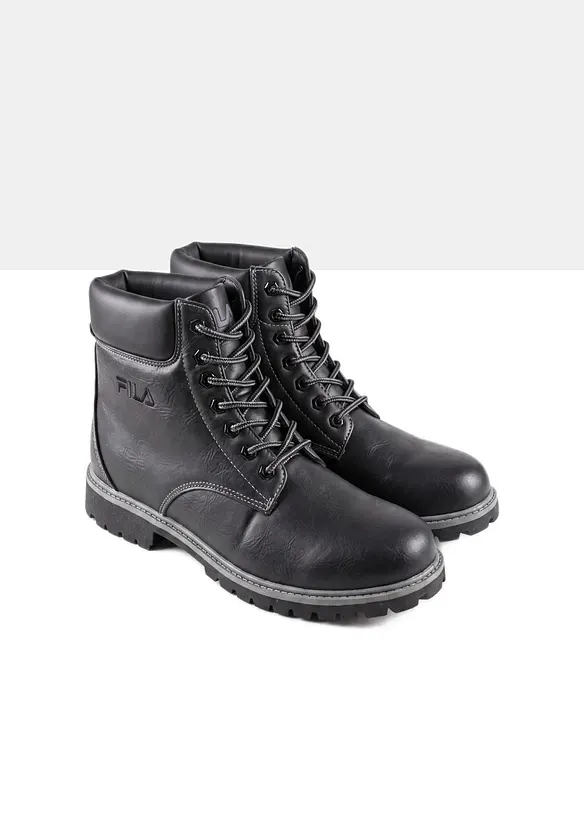 Fila Schnürboots mit Profilsohle in schwarz - FILA