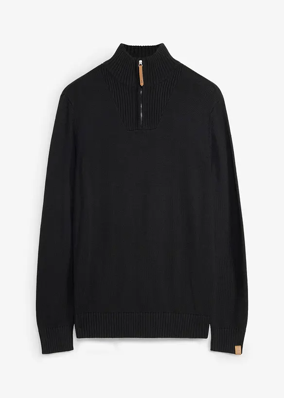 Pullover in Regular Fit in schwarz von vorne - bonprix