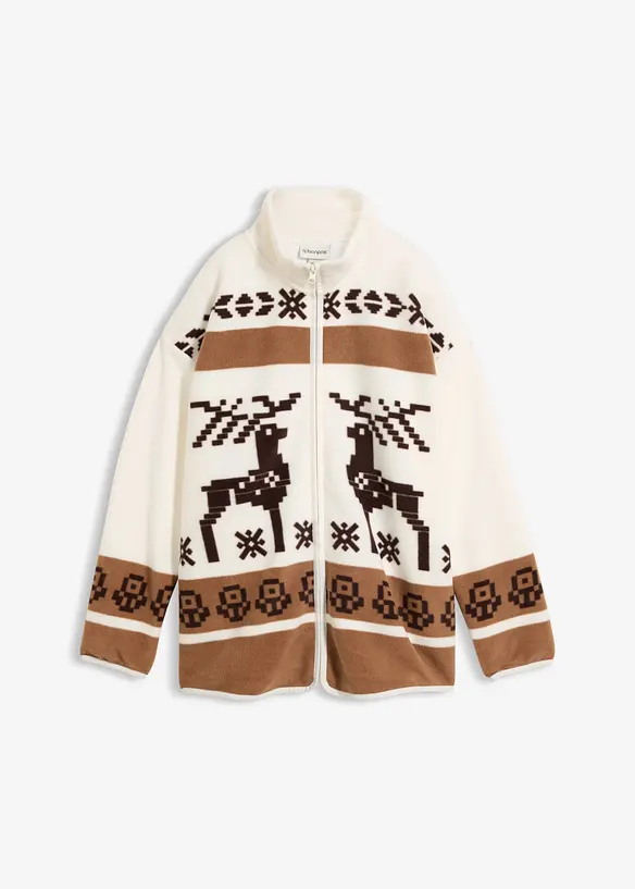 Fleecejacke aus Teddyfleece in braun von vorne - bonprix Fleecejacke aus Teddyfleece in braun von vorne - bonprix