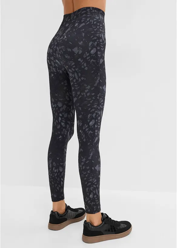 Thermo-Strumpfleggings in schwarz von hinten - bonprix