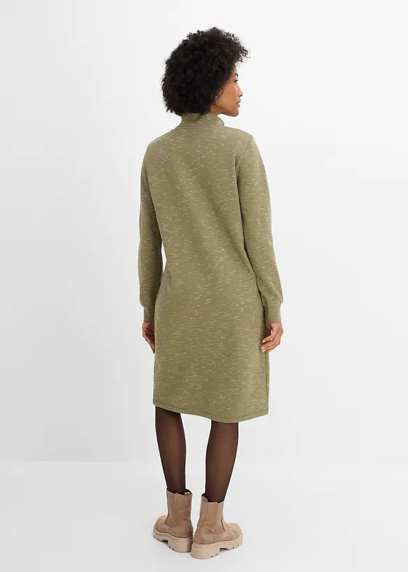 Sweatkleid mit Troyer in grün von hinten (Totalaufnahme) - bonprix Sweatkleid mit Troyer in grün von hinten (Totalaufnahme) - bonprix