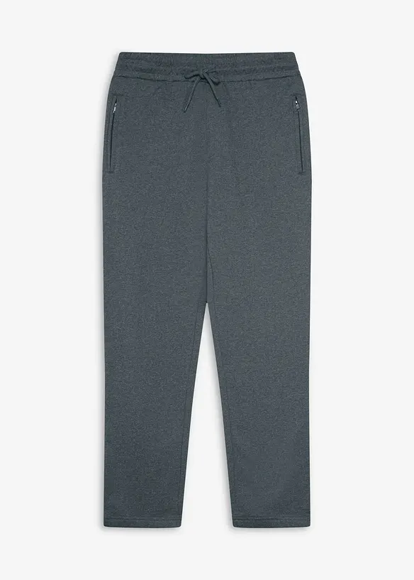 Jogginghose mit Reißverschlusstaschen in grau von vorne - bonprix