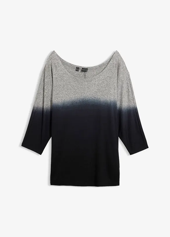 Oversize-Shirt mit Farbverlauf in grau von vorne - bonprix