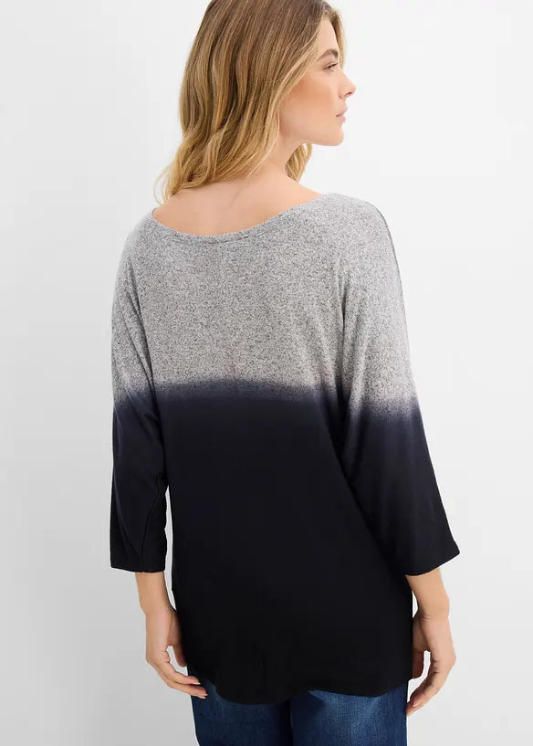 Oversize-Shirt mit Farbverlauf in grau von hinten (im Anschnitt) - bonprix