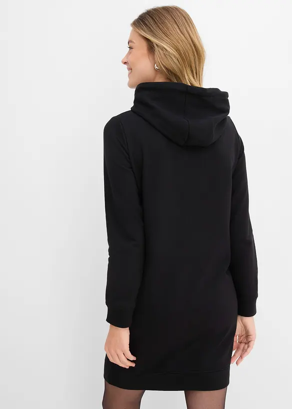 Sweatkleid mit Kapuze in schwarz von hinten (Totalaufnahme) - bonprix Sweatkleid mit Kapuze in schwarz von hinten (Totalaufnahme) - bonprix