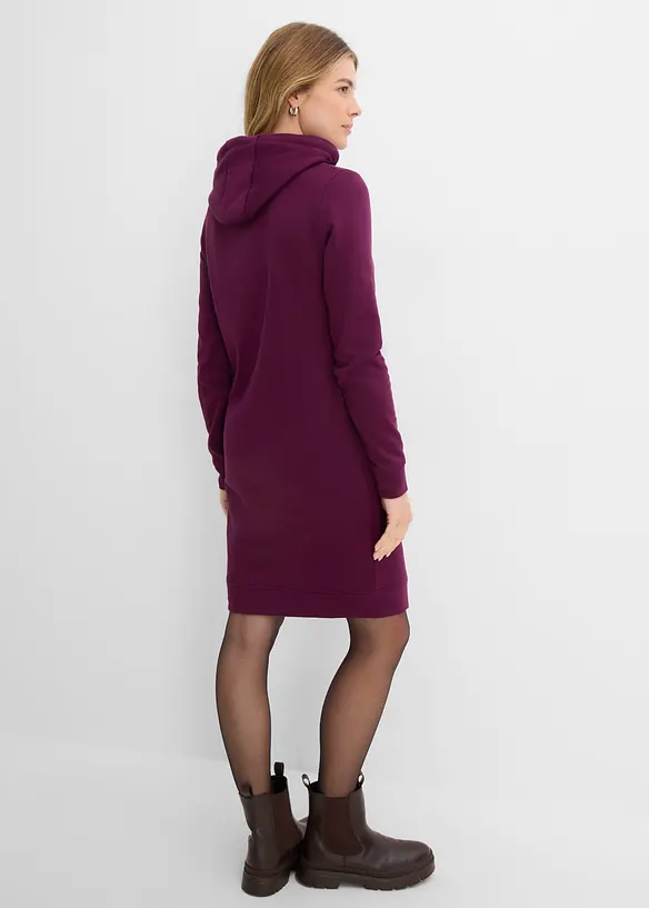 Sweatkleid mit Kapuze in lila von hinten (Totalaufnahme) - bonprix Sweatkleid mit Kapuze in lila von hinten (Totalaufnahme) - bonprix