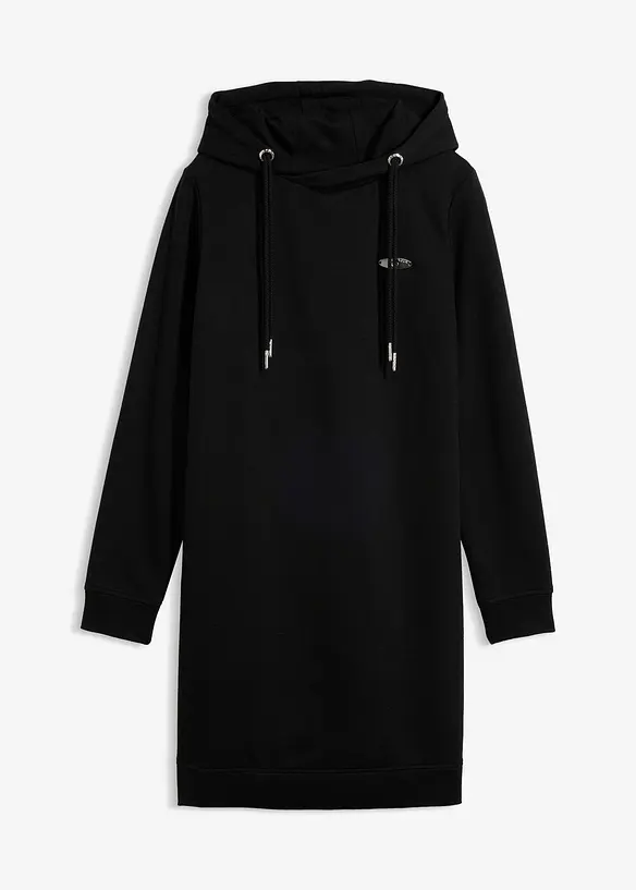 Sweatkleid mit Kapuze in schwarz von vorne - bonprix Sweatkleid mit Kapuze in schwarz von vorne - bonprix