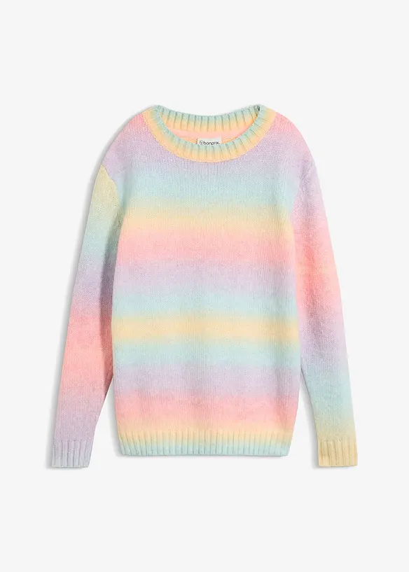 Grobstrick-Pullover aus weichem Woll-Mix in rosa von vorne - bonprix Grobstrick-Pullover aus weichem Woll-Mix in rosa von vorne - bonprix