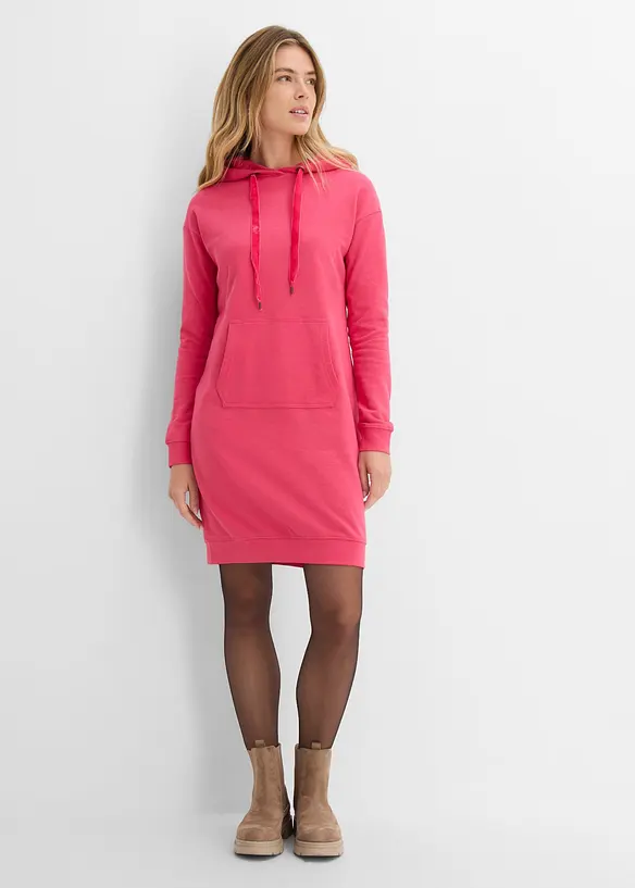 Mini-Sweatkleid in pink von vorne (Totalaufnahme) - bonprix Mini-Sweatkleid in pink von vorne (Totalaufnahme) - bonprix
