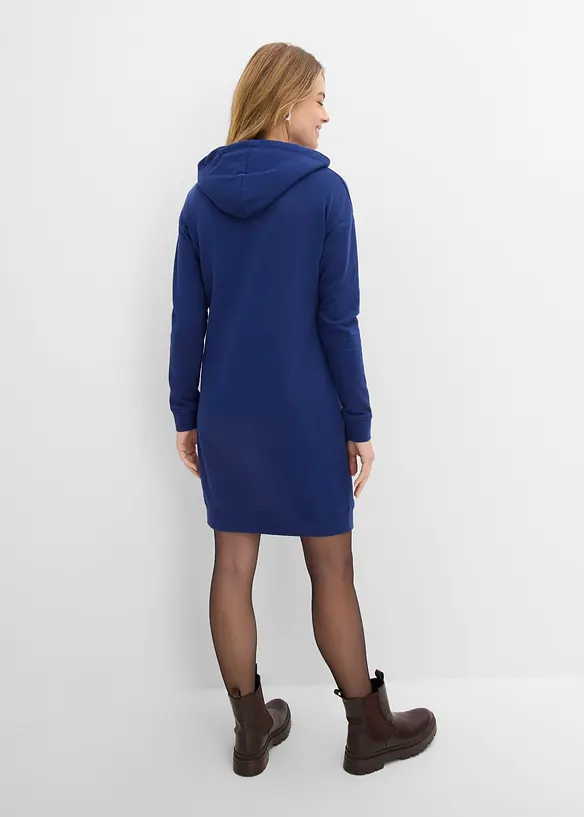 Mini-Sweatkleid in blau von hinten (Totalaufnahme) - bonprix