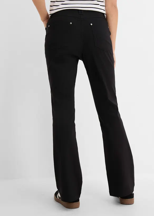 Hose aus elastischem Viskose-Mix in schwarz von hinten - bonprix